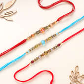 Crystal Work Rakhi Trio